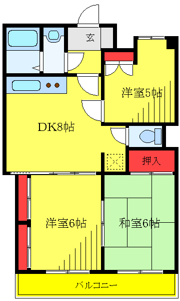 川口市元郷のマンションの間取り