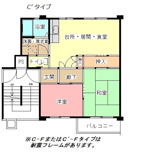 公社賃貸SMALIO 香里三井Cの間取り