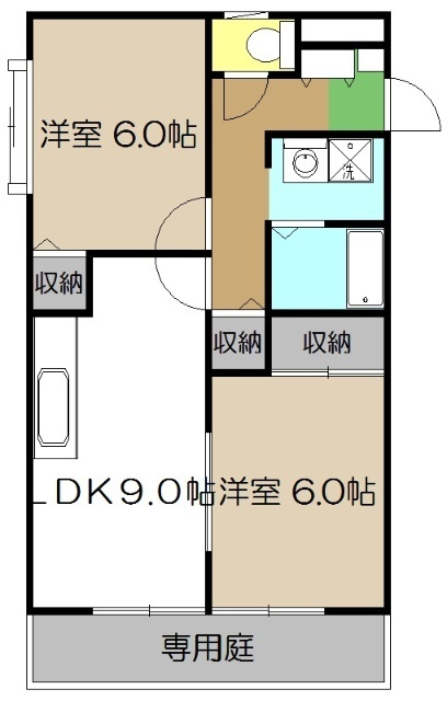 高知市介良のアパートの間取り