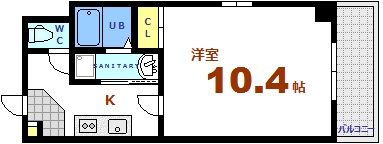 広島市中区富士見町のマンションの間取り