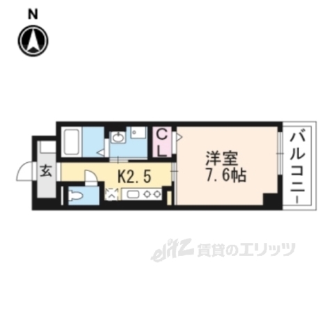 京田辺市田辺道場のマンションの間取り