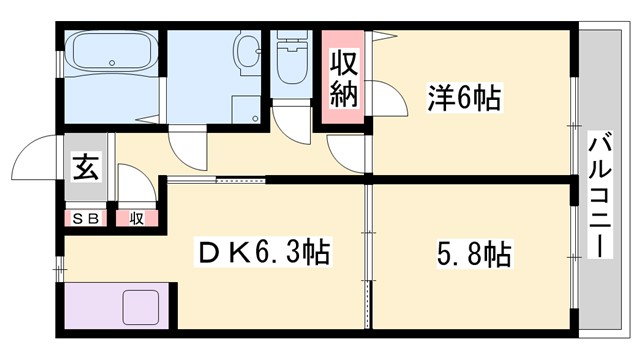 シャーメゾン六分一A棟の間取り