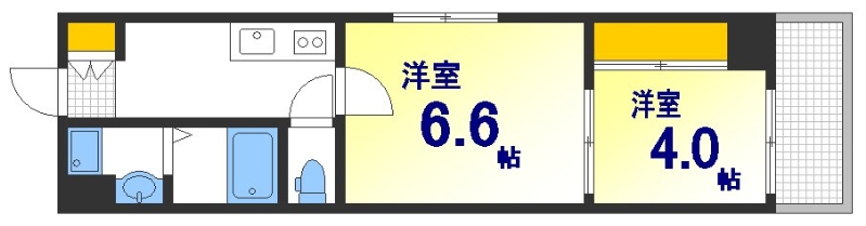 広島市中区西十日市町のマンションの間取り