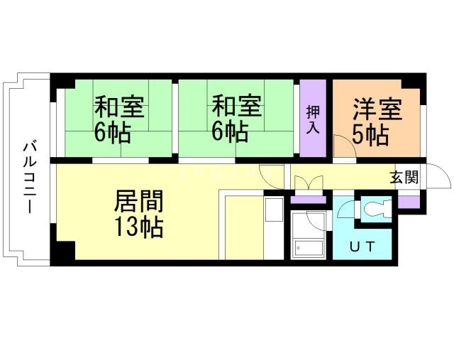 札幌市西区西町南のマンションの間取り