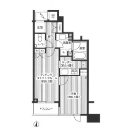 港区高輪のマンションの間取り