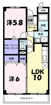 神戸市北区西大池のマンションの間取り