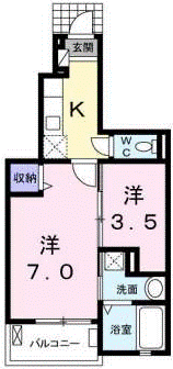 呉市広徳丸町のアパートの間取り