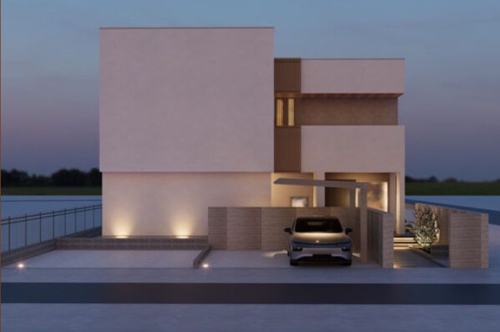 建物外観　建築中