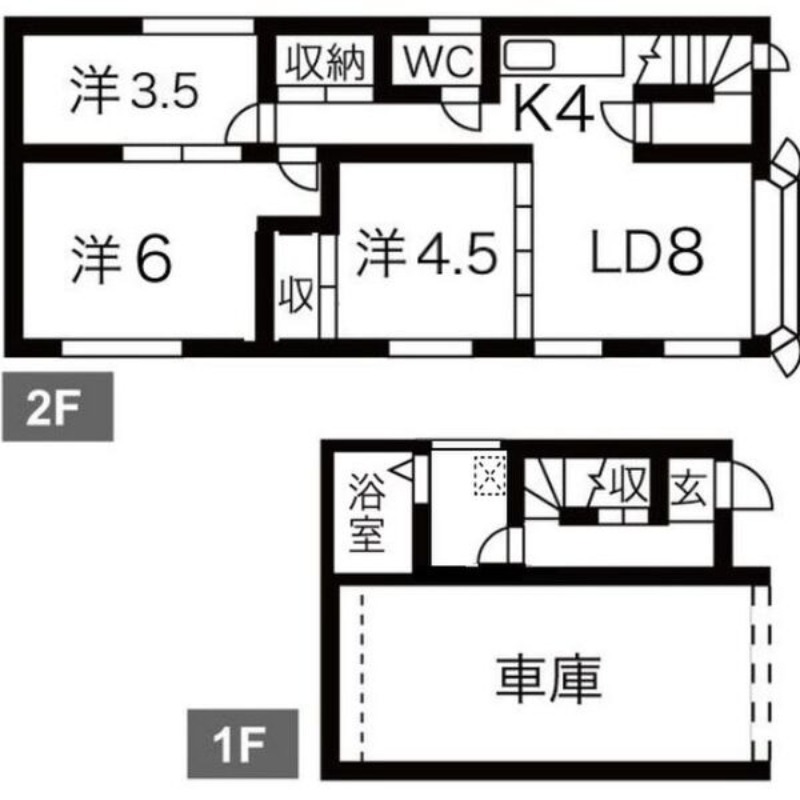 地下鉄南北線 平岸駅 徒歩6分 2階建 築63年の間取り写真