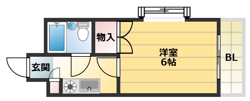 阪急神戸線 六甲駅 徒歩15分 4階建 築37年の間取り写真