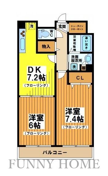 京王線 下高井戸駅 徒歩10分 3階建 築13年の間取り写真