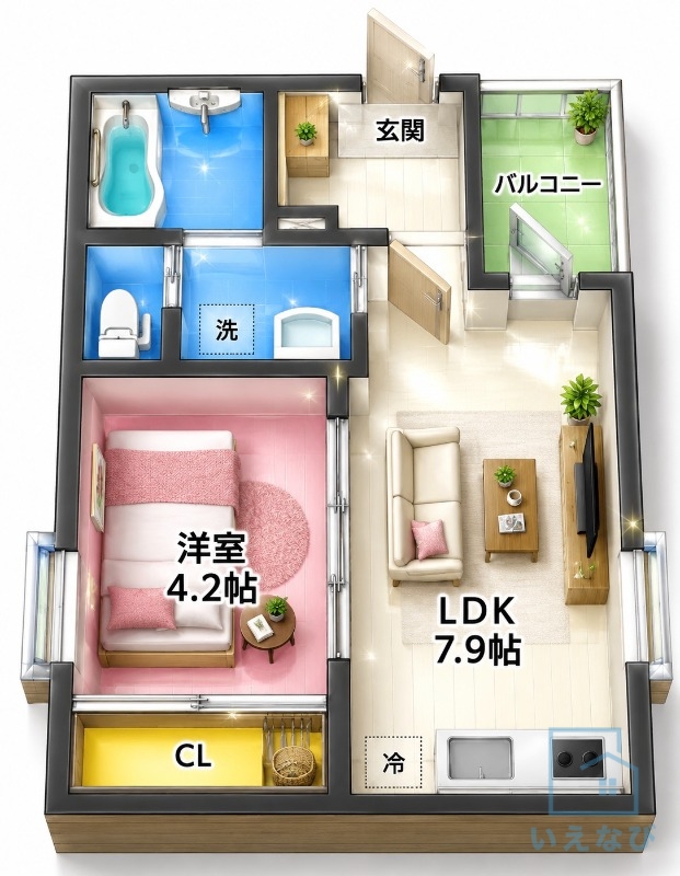 ＪＲ関西本線 平野駅 徒歩5分 3階建 築4年の間取り写真
