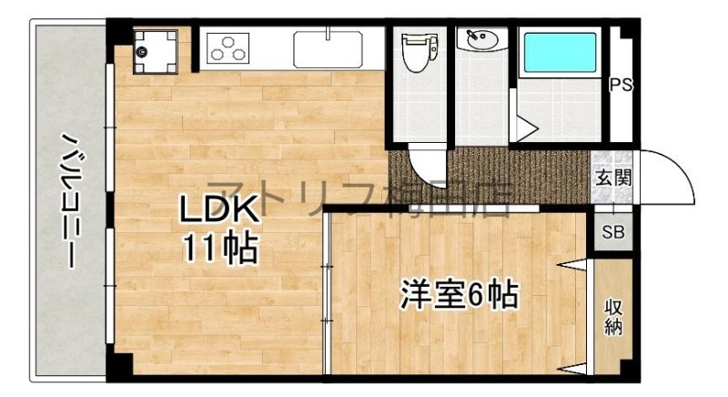地下鉄御堂筋線 西中島南方駅 徒歩11分 5階建 築49年の間取り写真