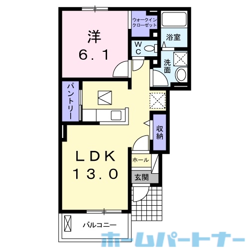 クラール鴨島Aの間取り