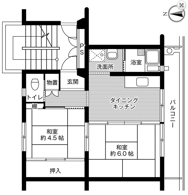 ビレッジハウス陸前高田2号棟の間取り