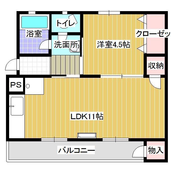 山形市鉄砲町のマンションの間取り