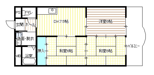 第三西垣ハイツの間取り