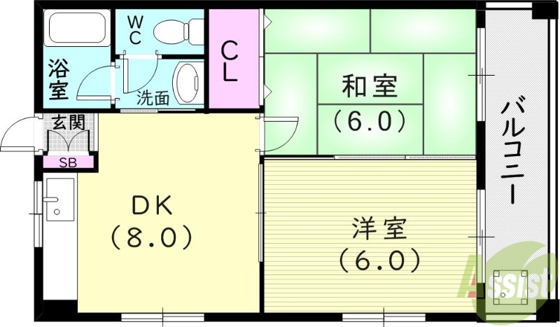 【ユニテンコーポの間取り】