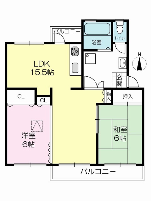 香里三井Ｆ住宅８０号棟の間取り