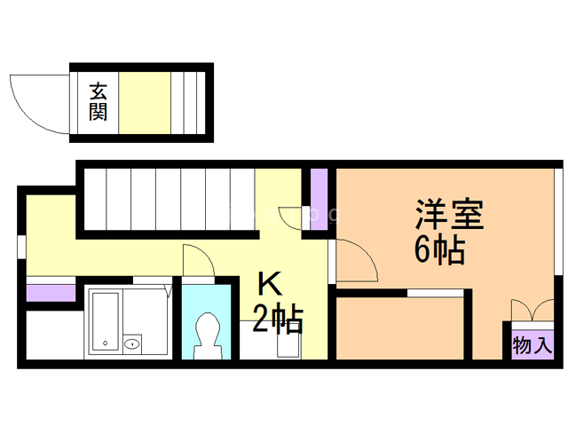 レオパレスサンジェルマン函館山の間取り