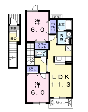 東海市加木屋町のアパートの間取り