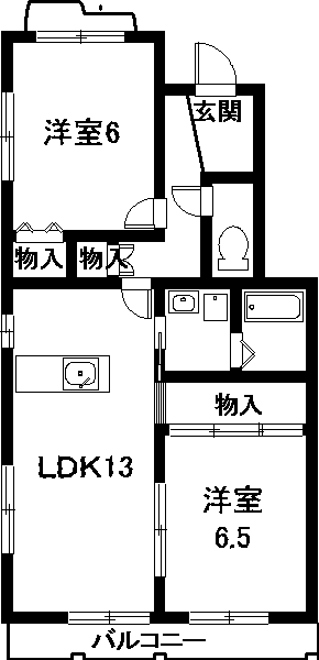 愛知郡東郷町清水のアパートの間取り