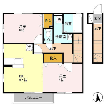 クローバーヒル城南　Ａの間取り