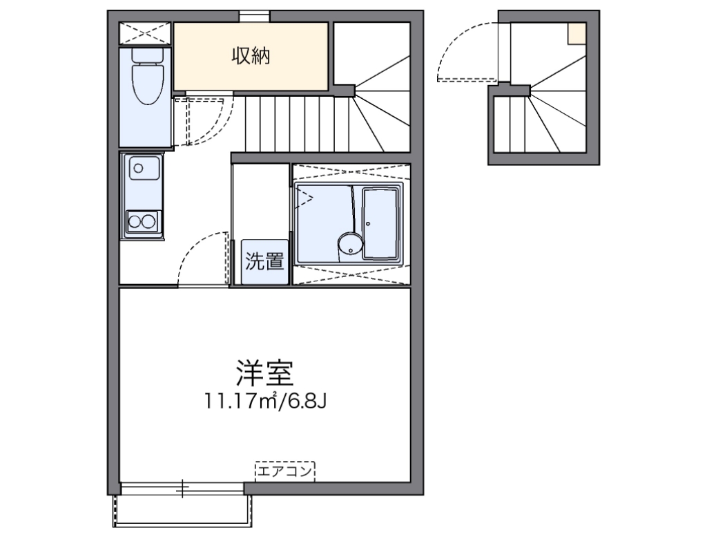 愛知県名古屋市天白区向が丘２（アパート）の賃貸物件の間取り