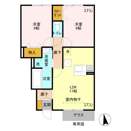 【前橋市大胡町のアパートの間取り】