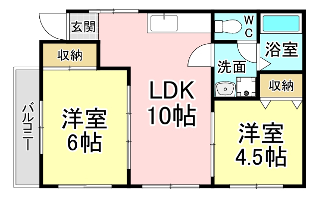 北九州市小倉北区宇佐町のマンションの間取り