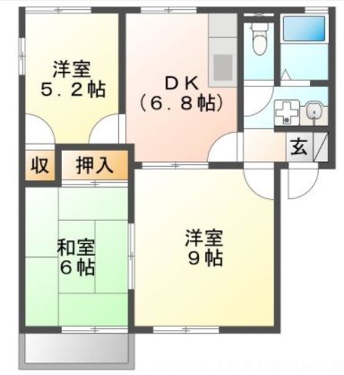 豊川市一宮町のアパートの間取り