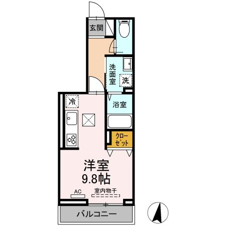 福山市西町のアパートの間取り