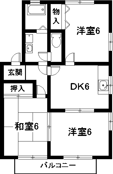 名古屋市中川区西伏屋のアパートの間取り