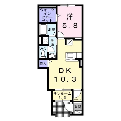 八戸市城下のアパートの間取り