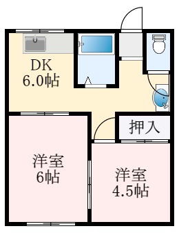 大阪狭山市金剛のアパートの間取り