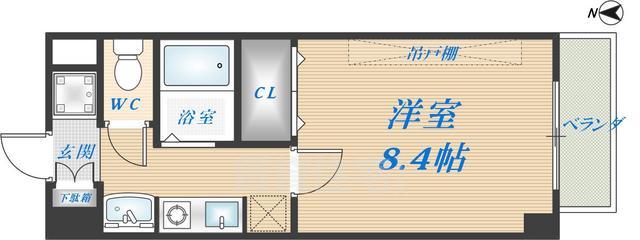 東大阪市足代新町のマンションの間取り