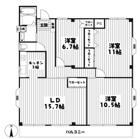 豊島区千早のマンションの間取り