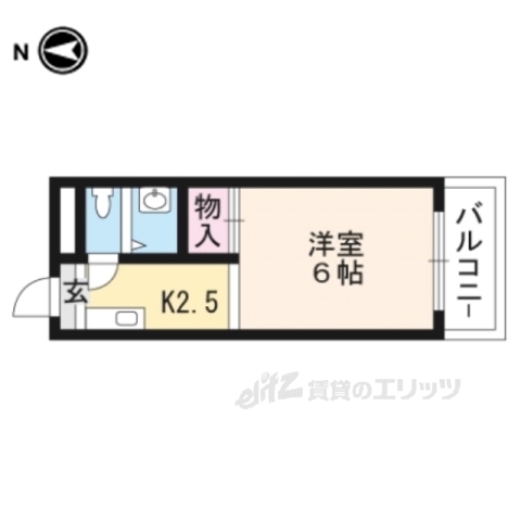 京都市左京区一乗寺南大丸町のマンションの間取り