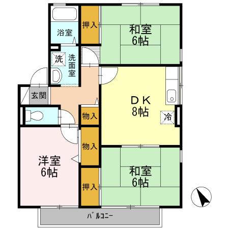 大村市諏訪のアパートの間取り