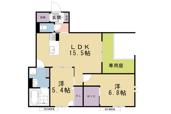 京都市南区西九条大国町のマンションの間取り