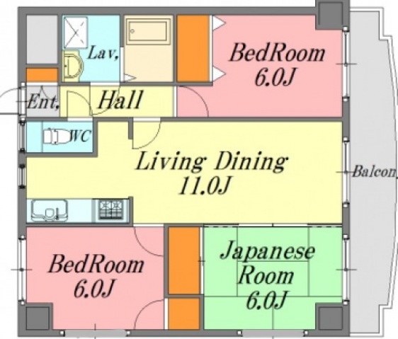 広島市佐伯区五日市中央のマンションの間取り