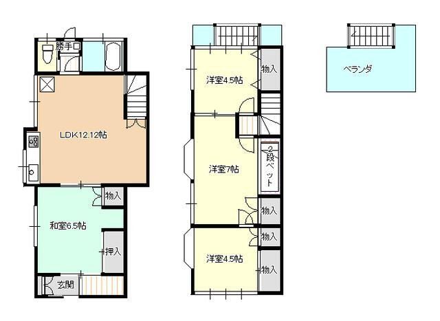 馬場４丁目テラスハウスの間取り