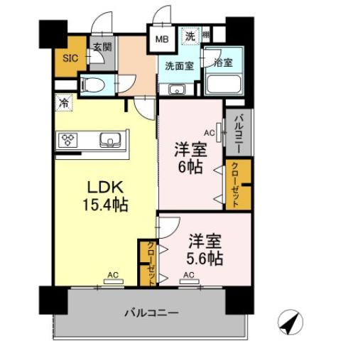 福山市春日町のマンションの間取り