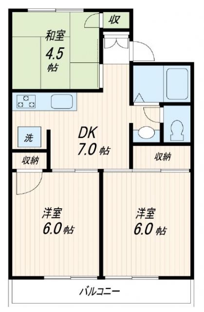 我孫子市柴崎のアパートの間取り