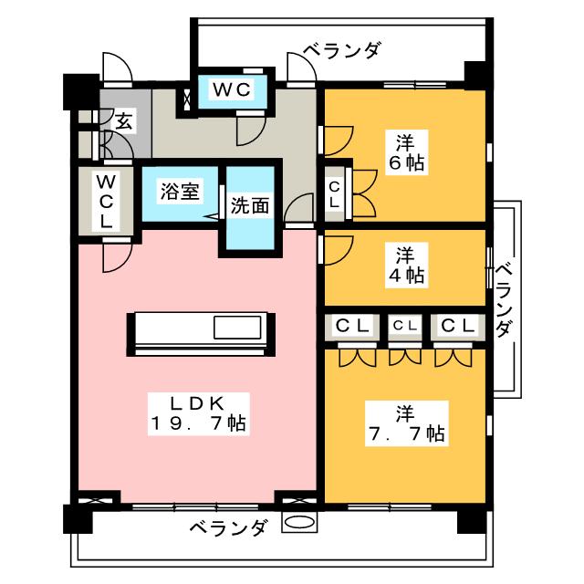 【プライムメゾン萱場公園の間取り】