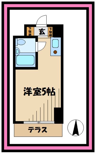 稲城市東長沼のマンションの間取り