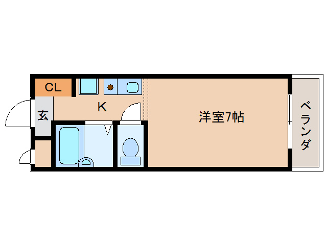 奈良市秋篠新町のマンションの間取り