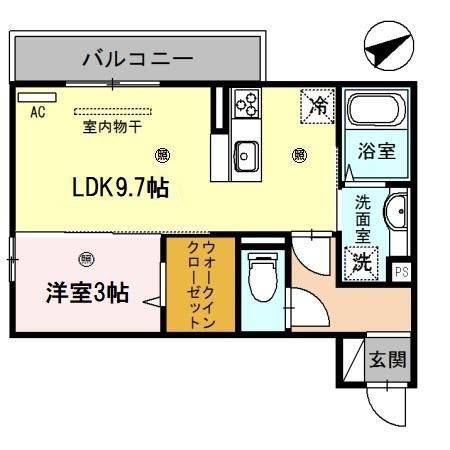 Ｄ－ｒｏｏｍ出島の間取り