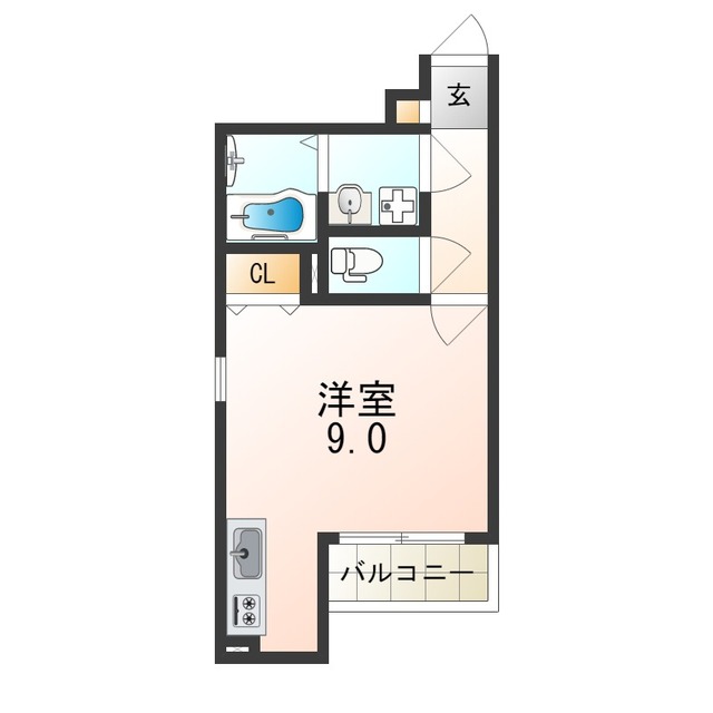 大阪市平野区平野市町のアパートの間取り