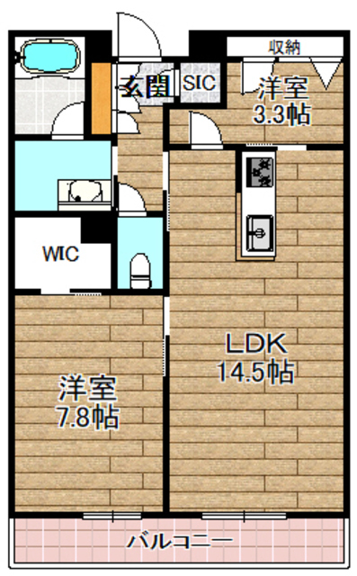 三島郡島本町桜井のマンションの間取り